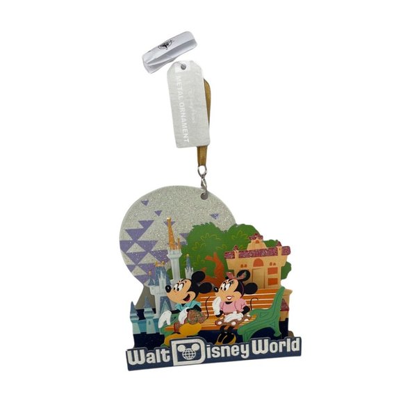 Walt Disney World Mickey and Minnie Mouse Metal Diorama Ornament - Picture 5 of 6